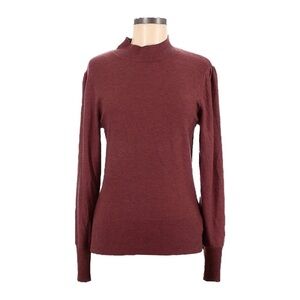 Rachel Zoe Cashmere Blend Puff Sleeve Mock Neck Pullover Sweater Size M NWT Red